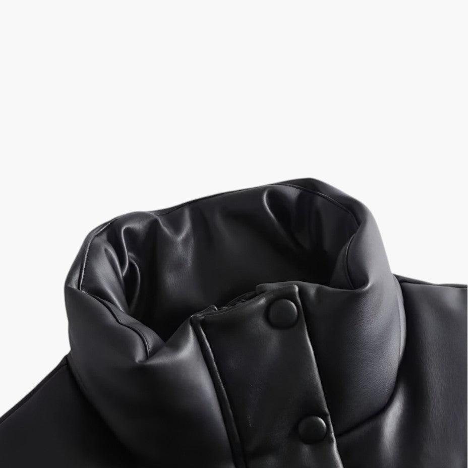 Women's Puffer Gilet with Stand Collar and Zip Fastening