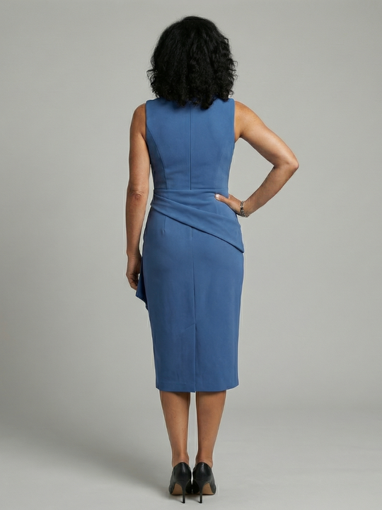 Oriel | Asymmetric Drape Midi Dress