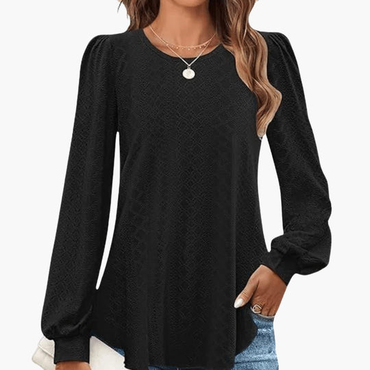 Casual Lantern Top for Women - Loose Fit, Elegant Sleeves - Made by Jessica