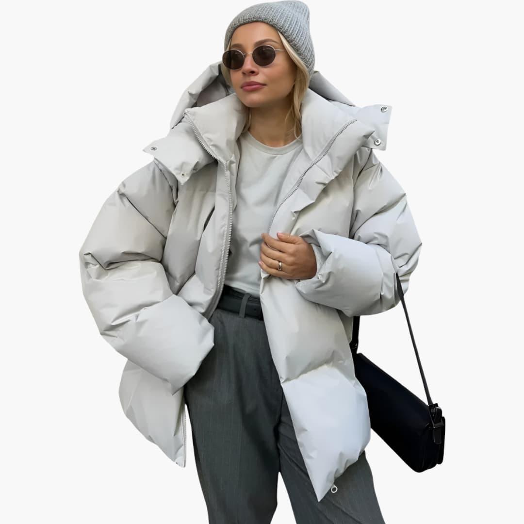 Women’s Puffer Jacket with Oversized Fit and Padded Design