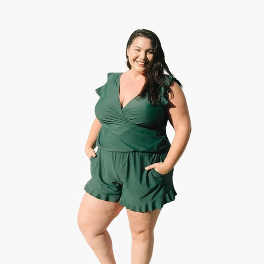 Women’s One - Piece Swimsuit with Wrap Cut and Elasticated Waistband