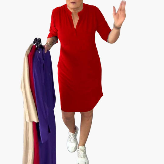 Women’s Mini Dress with Zip Front and Flattering Fit