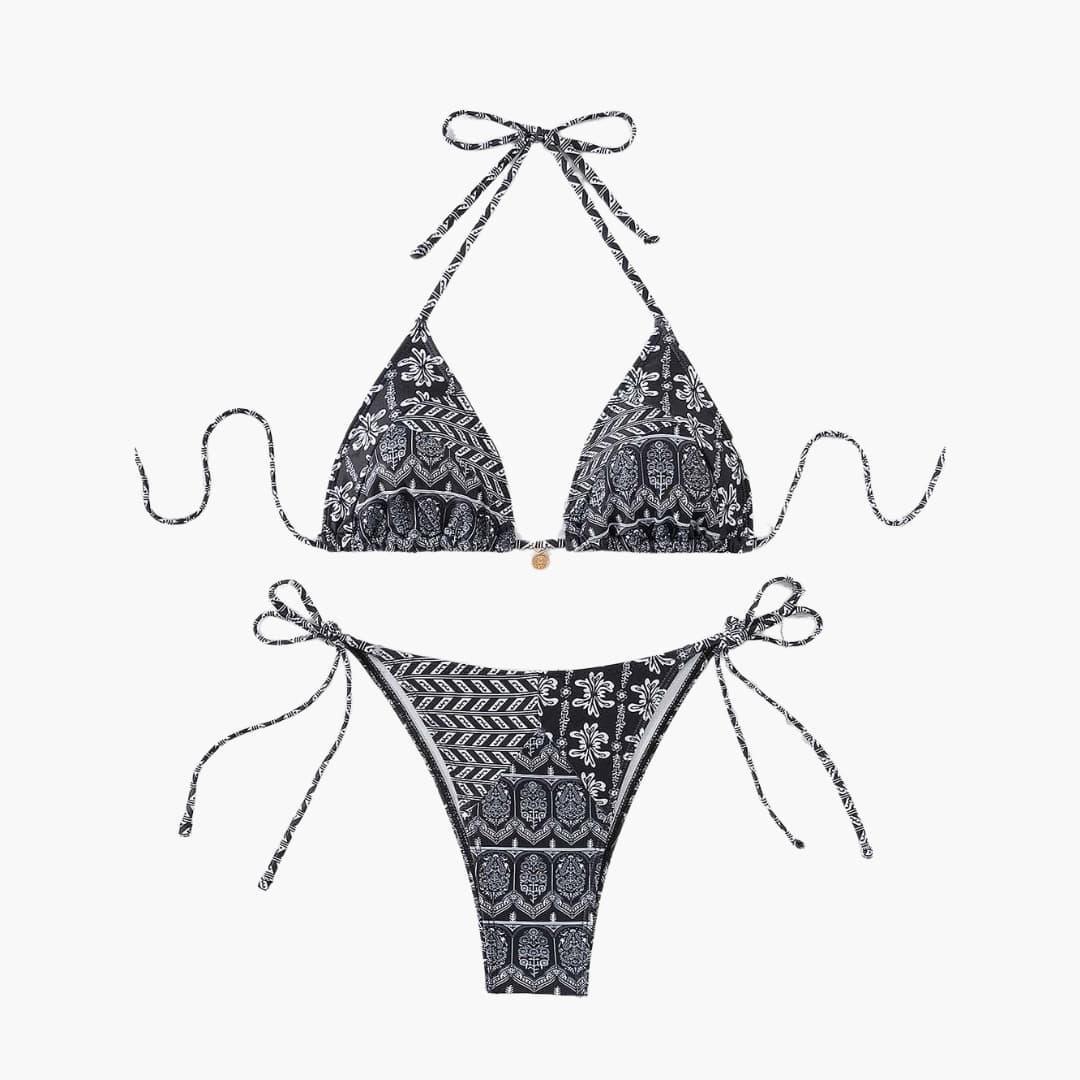 Boho Bikini Set for Women - Adjustable Triangle Tie Swimsuit - Made by Jessica