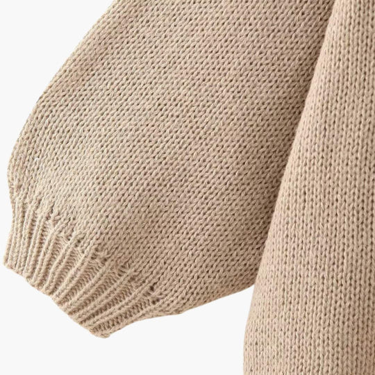 Women's Oversized Knit Cardigan with Button-Up Front and Ribbed Cuffs