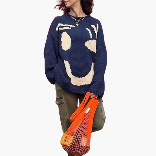 Women’s Jumper with Crew Neck and Cable Knit