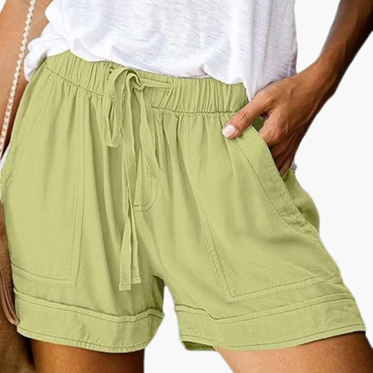Women's Casual Summer Shorts with Elastic Waistband and Drawstring