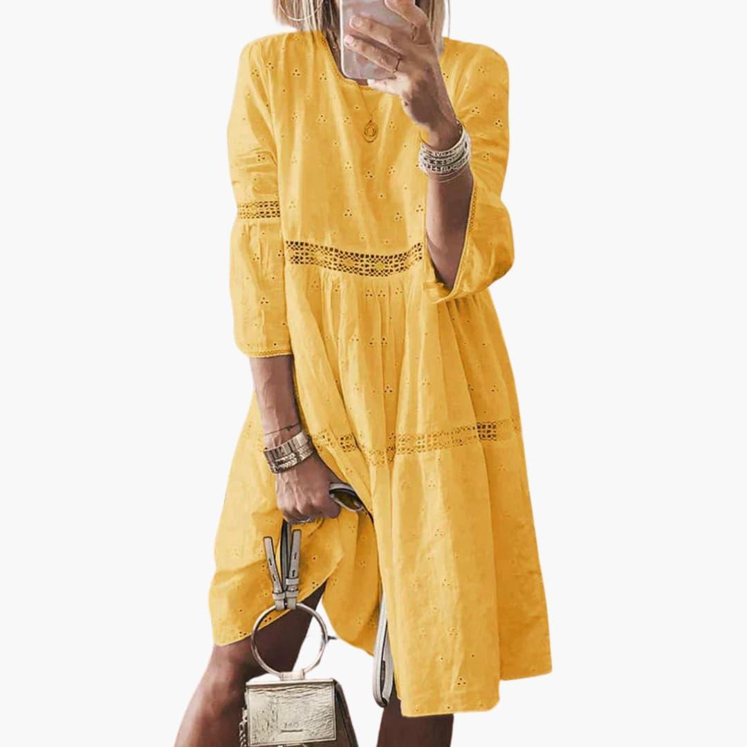 Women's Dress with Loose Fit and Short Sleeves