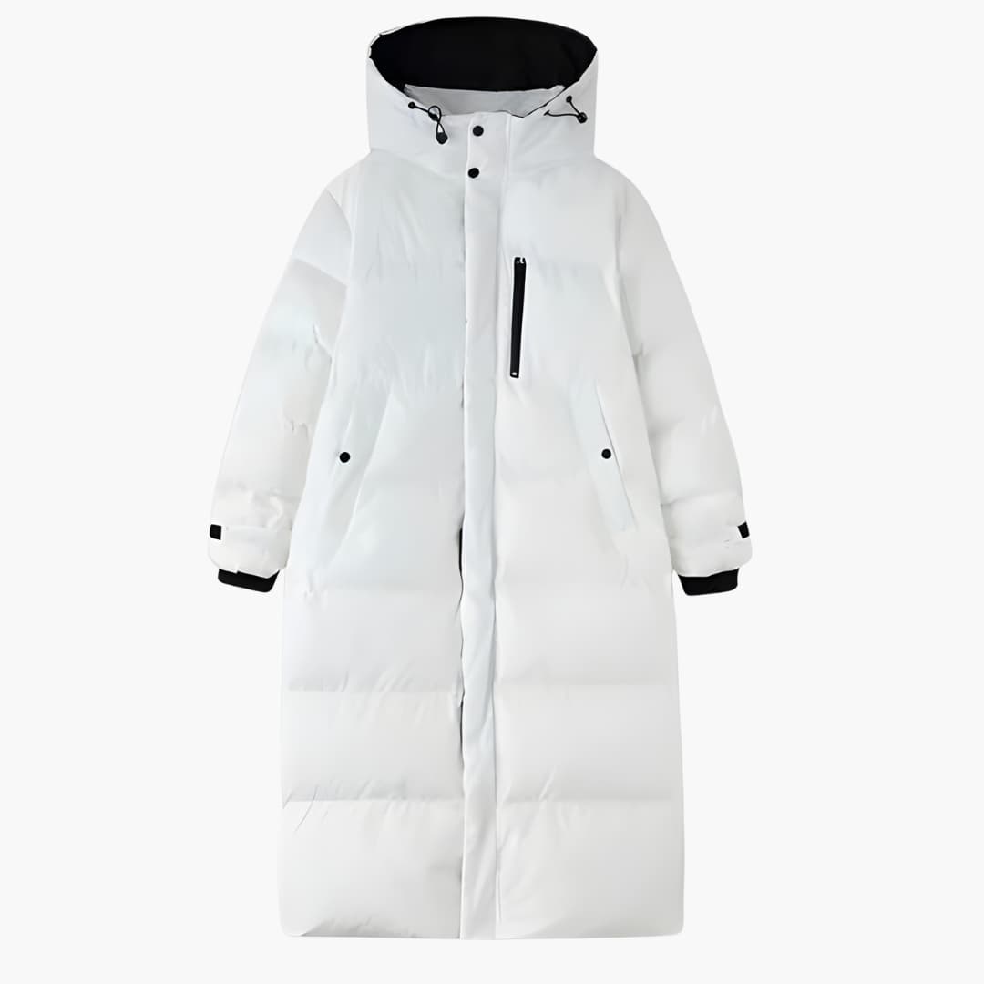 Women's Puffer Jacket with Hood and Zipped Pockets