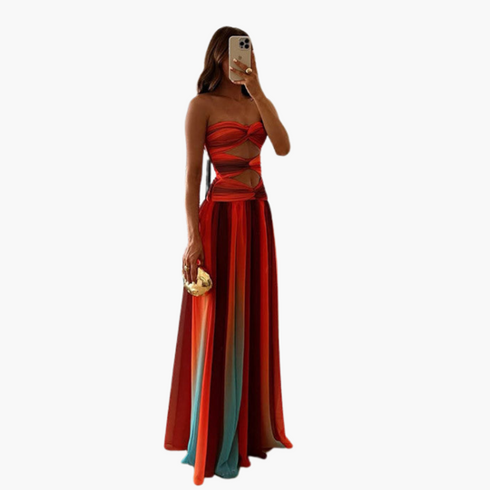 Women’s Maxi Dress with Cut Out and Gradient