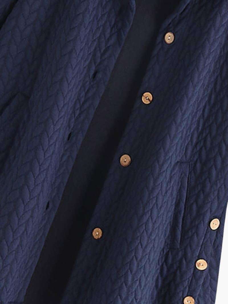 Women’s Hooded Winter Coat with Button-Up Front and Long Length