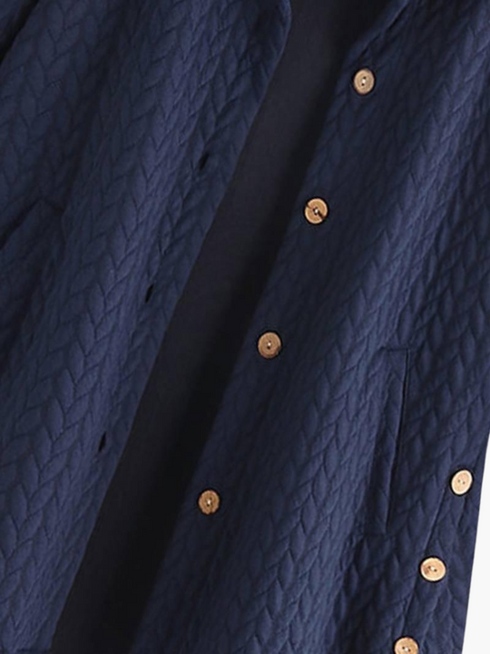 Women’s Hooded Winter Coat with Button-Up Front and Long Length