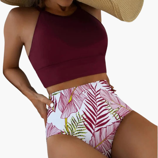 Women’s Bikini Set with Padded Top and High - Waisted Bottoms