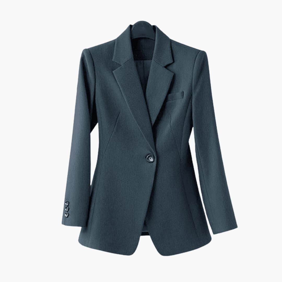 Women’s Blazer Set with Notched Lapel and Straight-Leg Trousers