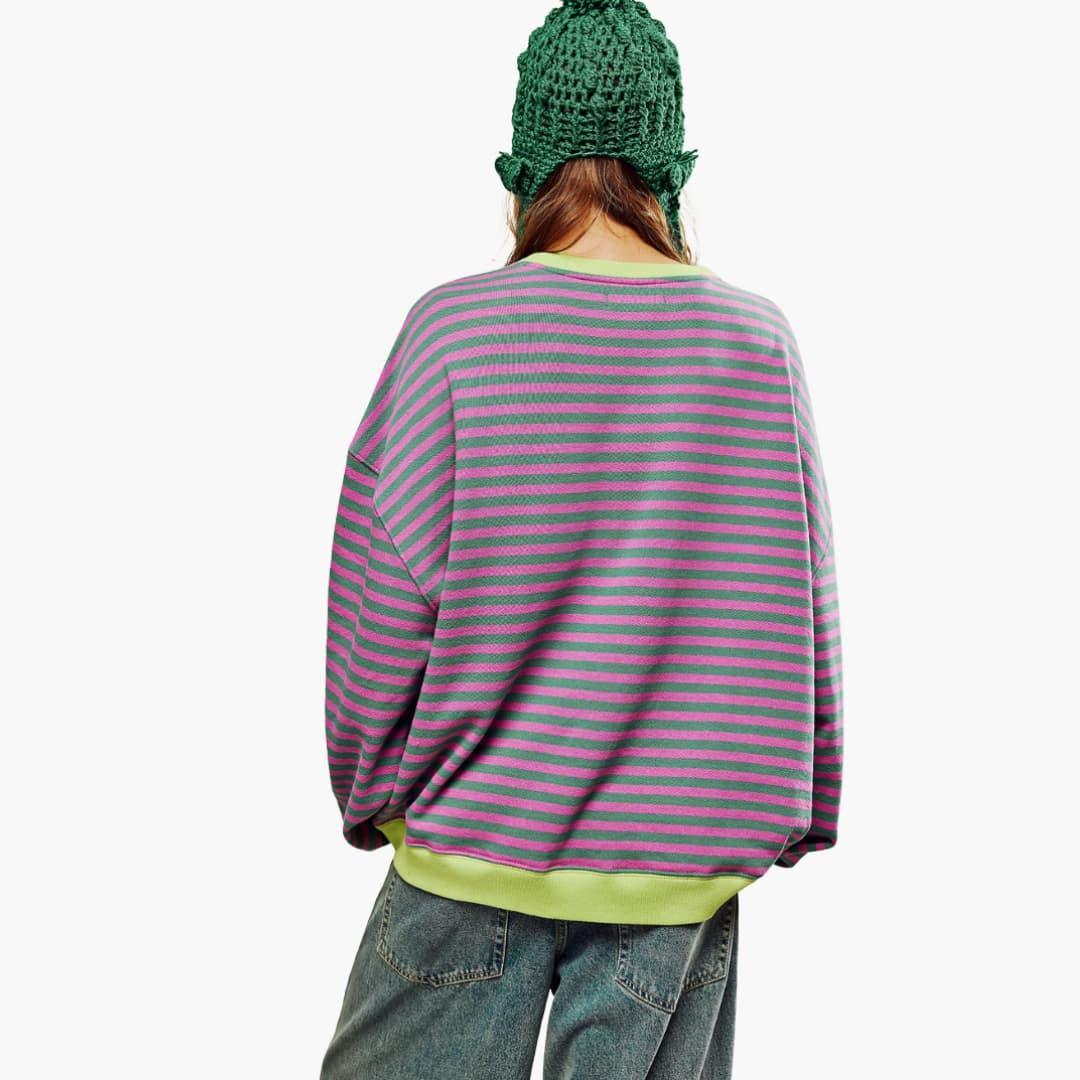 Women's Relaxed-Fit Jumper with Crew Neck and Long Sleeves