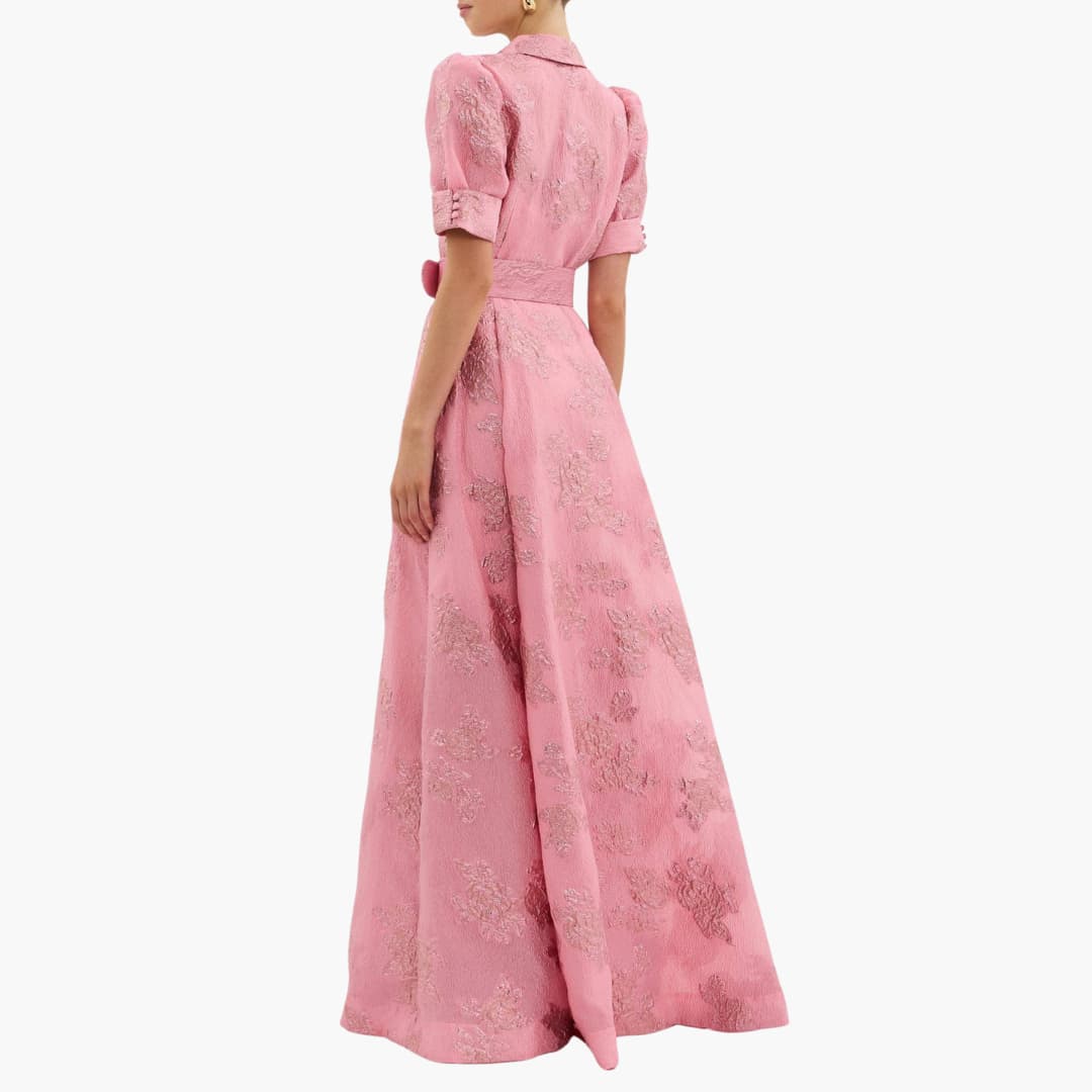 Women’s Maxi Dress with Puff Sleeves and Floral Print