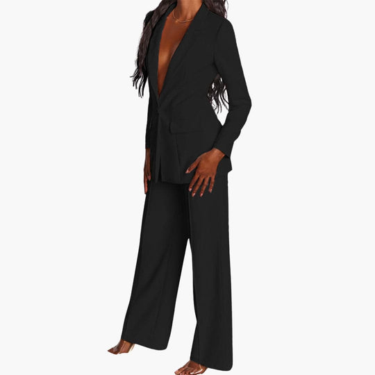 Women's Suit Set with Blazer and Trousers