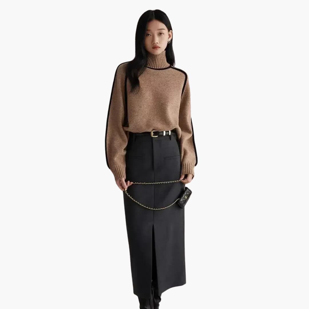 Women’s Turtleneck Jumper with Long Sleeves and Cosy