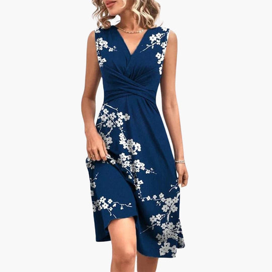 Women's Off-Shoulder Midi Dress with Smocked Waist and Puff Sleeves