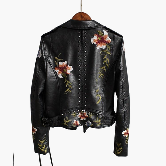 Women’s Jacket with Floral Embroidery and Structured Fit
