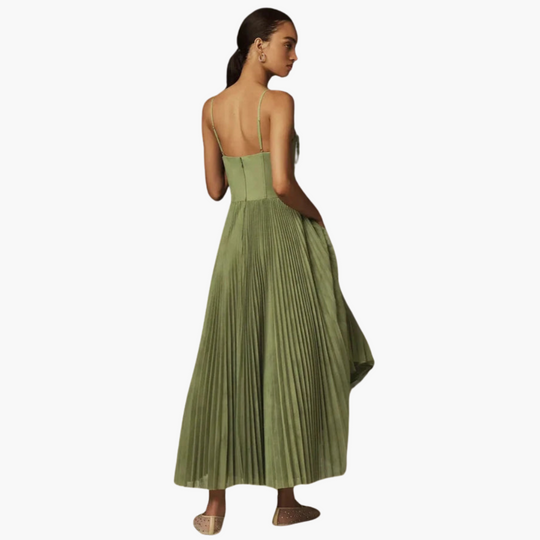 Women’s Midi Dress with Bustier and Pleats