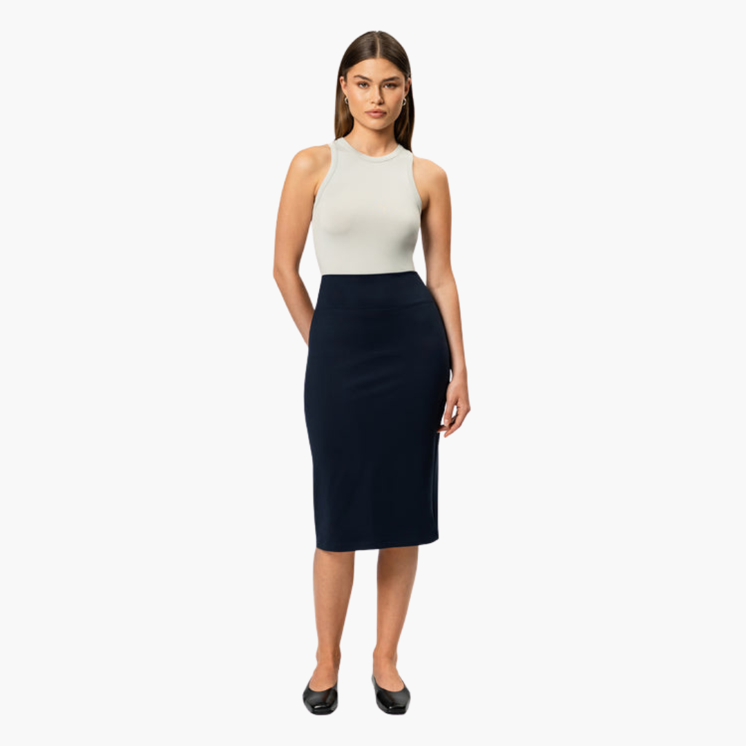 Women’s Pencil Skirt with High Waist and Midi Length