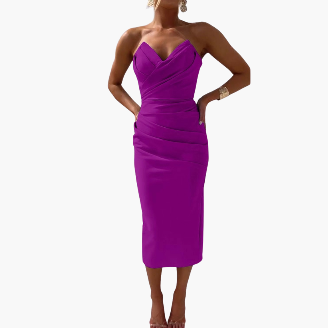Women’s Bodycon Dress with Strapless Neckline