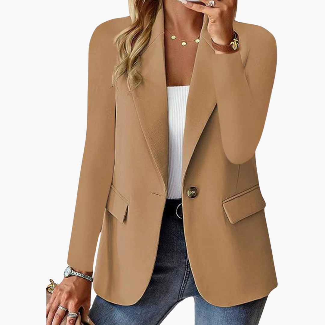 Women’s Blazer with Notch Lapel and Single Button Fastening