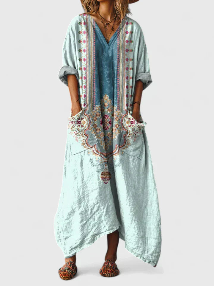Women's Dress with Relaxed Fit and Subtle Embroidery Detail