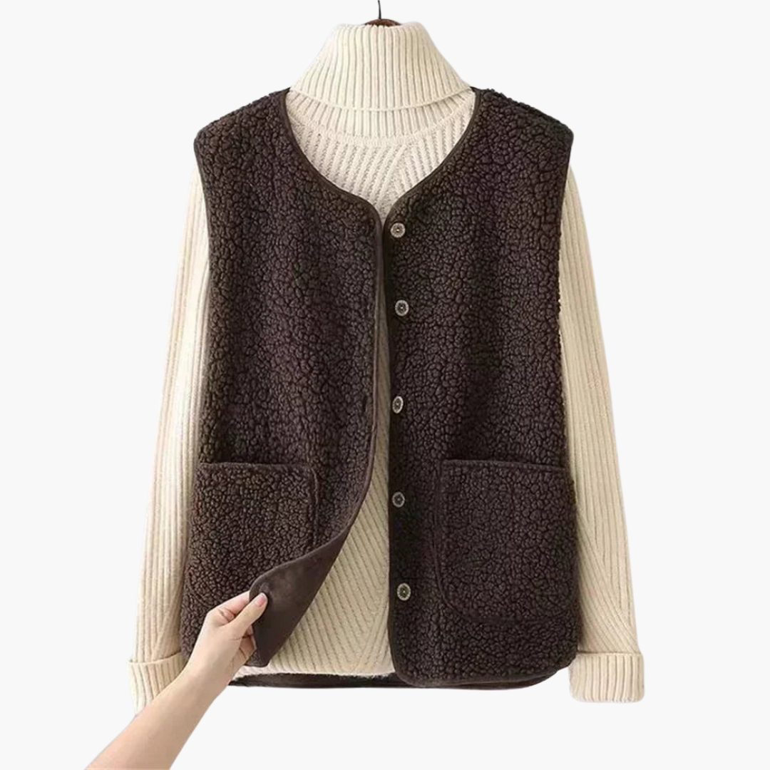 Women’s Wool Vest with Tailored Fit and Sleeveless Design