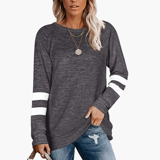 Women’s Long Sleeve Shirt with Relaxed Fit and Crew Neckline
