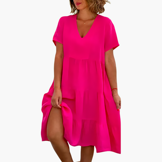 Women’s Dress with V-Neck and Relaxed Silhouette