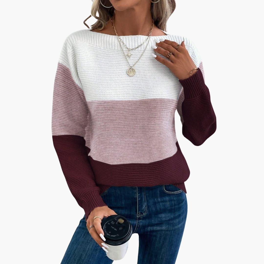 Women’s Ombre Knit Jumper with Long Sleeves and Pullover Style