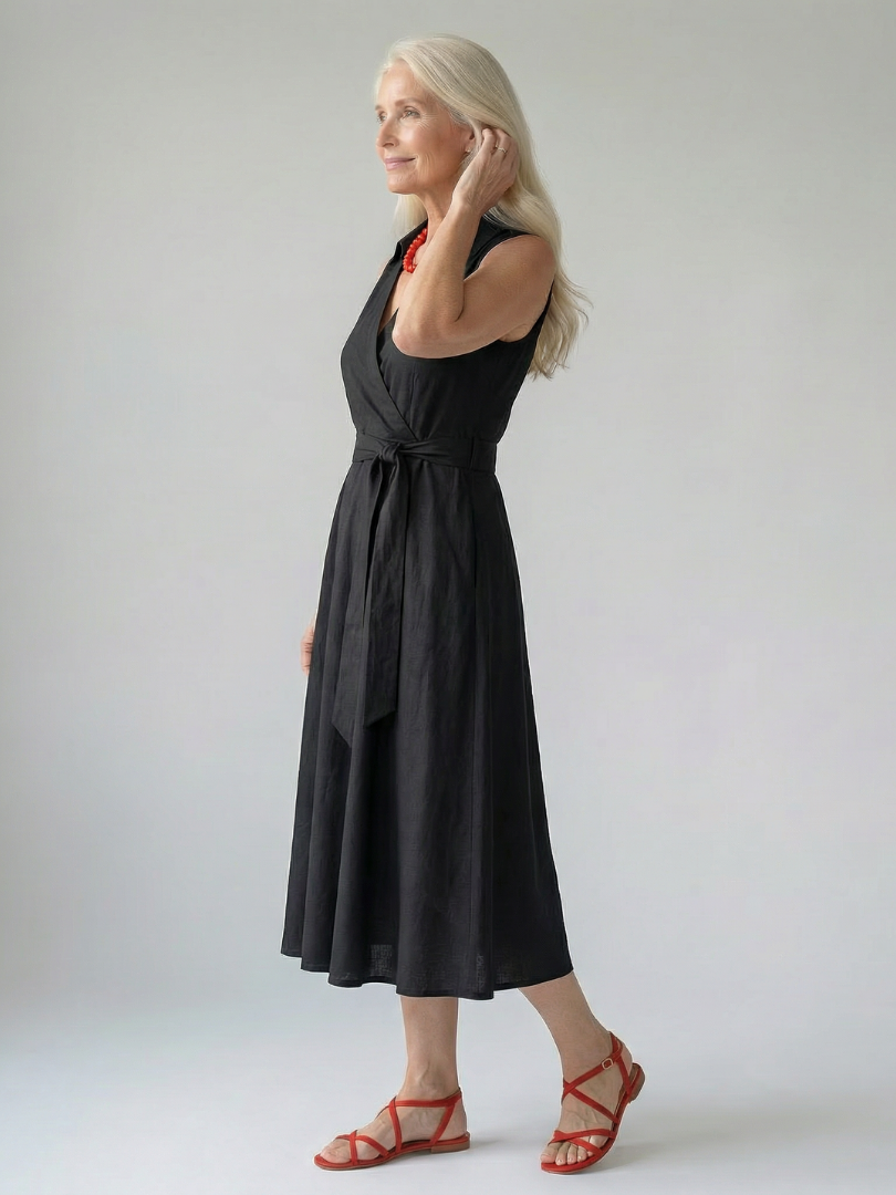 Ziven | Relaxed Drape Midi Dress