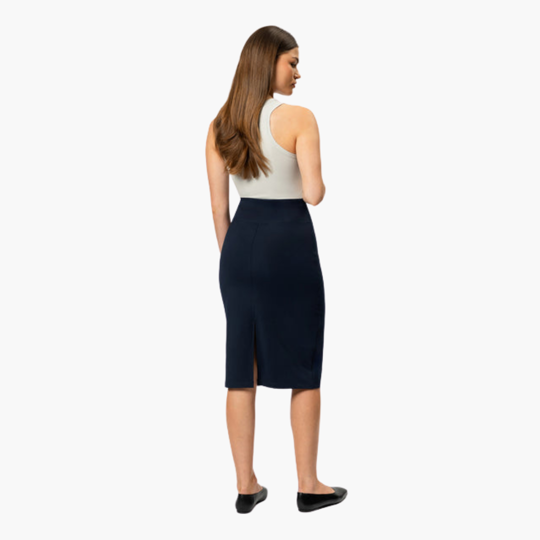 Women’s Pencil Skirt with High Waist and Midi Length