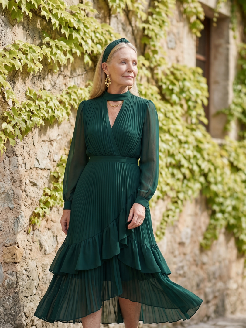 Aris | Fluid Drape Midi Dress