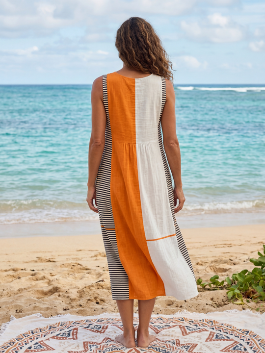 Owen | Colour Block Stripe Midi Dress