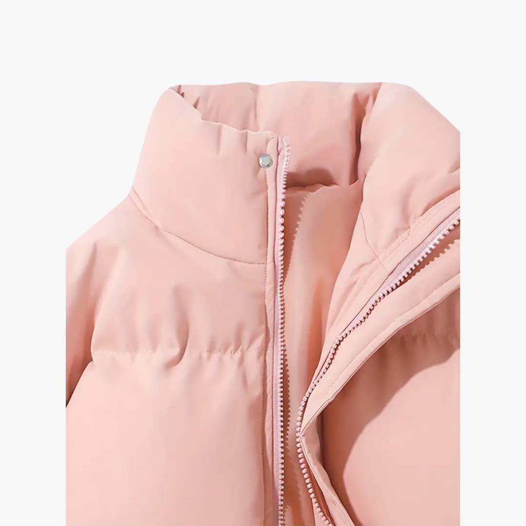 Women’s Puffer Jacket with Quilted Design and Hood