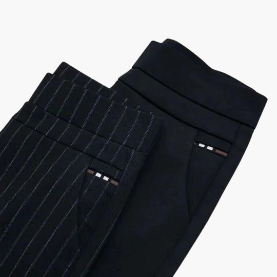 Women's High-Waisted Trousers with Slim Fit and Full Length