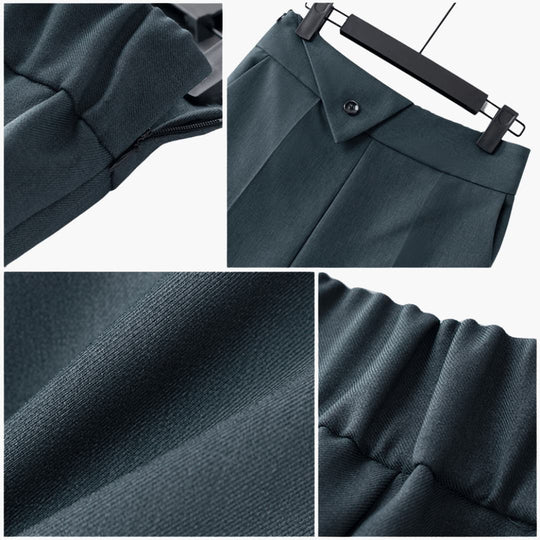 Women’s Blazer Set with Notched Lapel and Straight-Leg Trousers