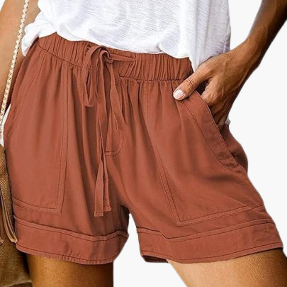 Women's Summer Shorts with Elastic Waistband and Adjustable Drawstring