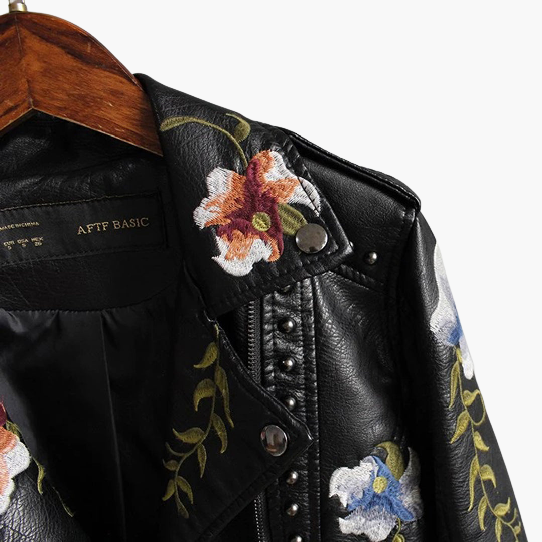 Women’s Jacket with Floral Embroidery and Structured Fit