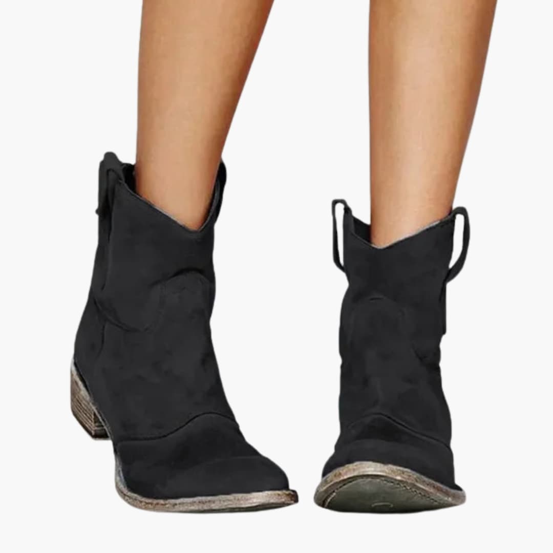 Women’s Ankle Boots with Pointed Toe and Low Heel
