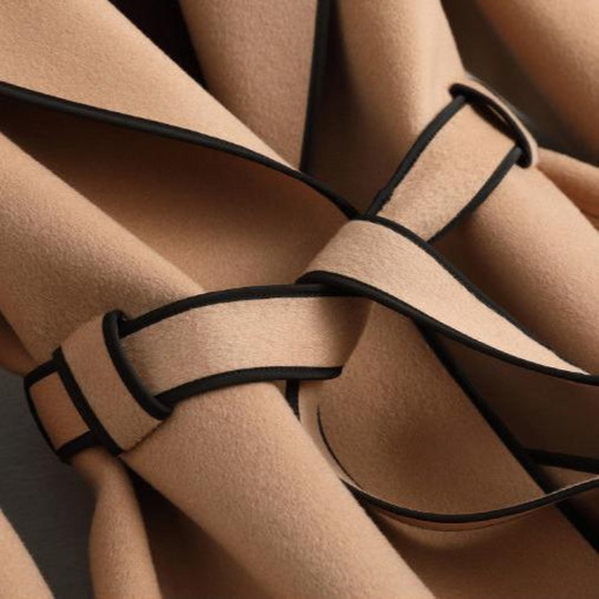 Women’s Double - Breasted Trench Coat with Wool - Blend Wrap and Tailored Fit