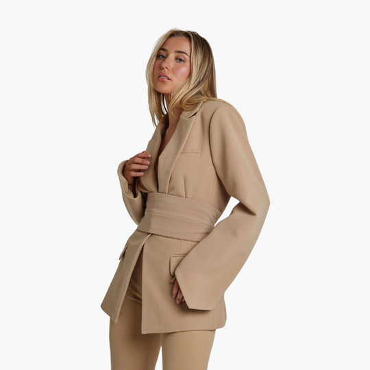 Blazer with Belt for Women - Stylish Tailored Design - Made by Jessica