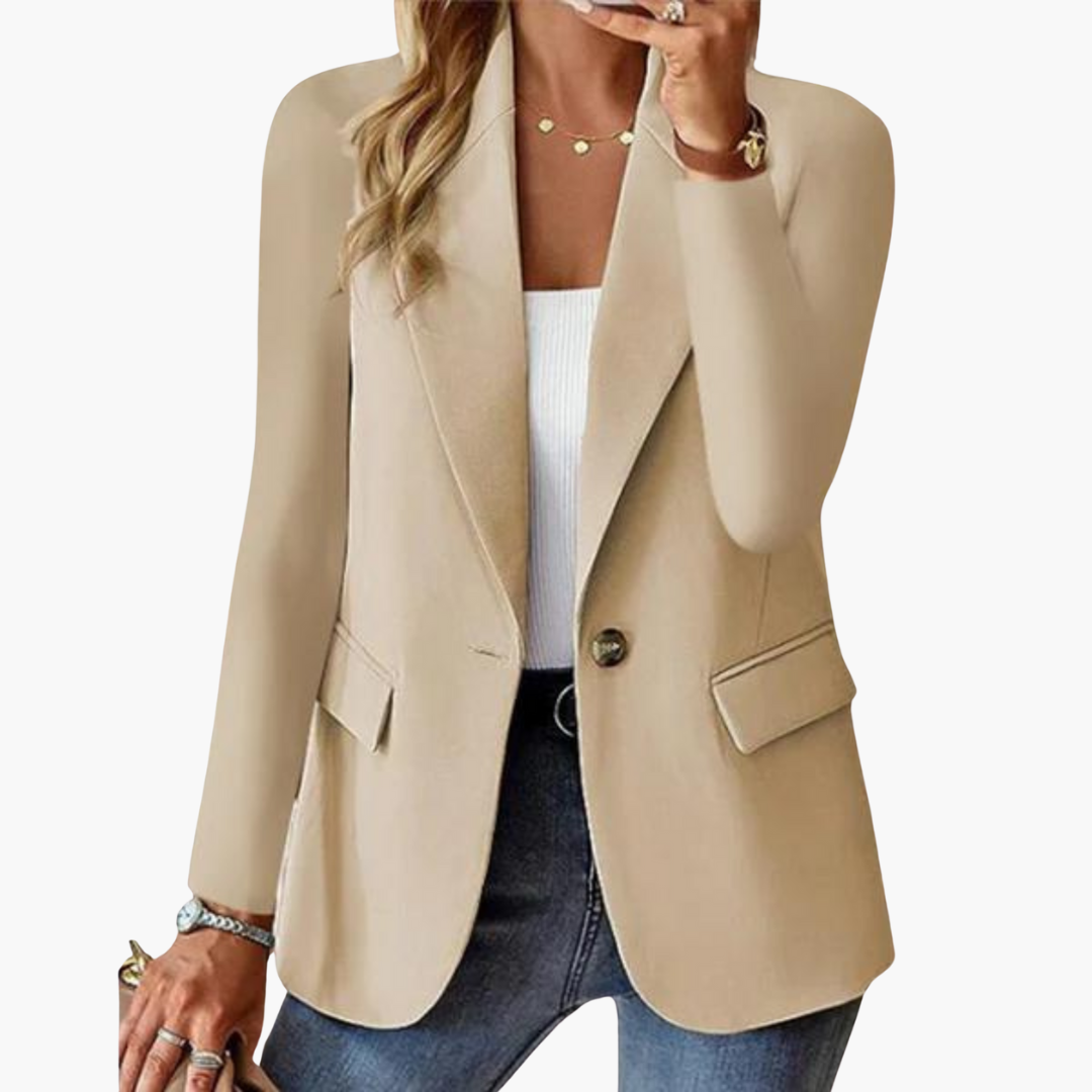 Women’s Blazer with Notch Lapel and Single Button Fastening