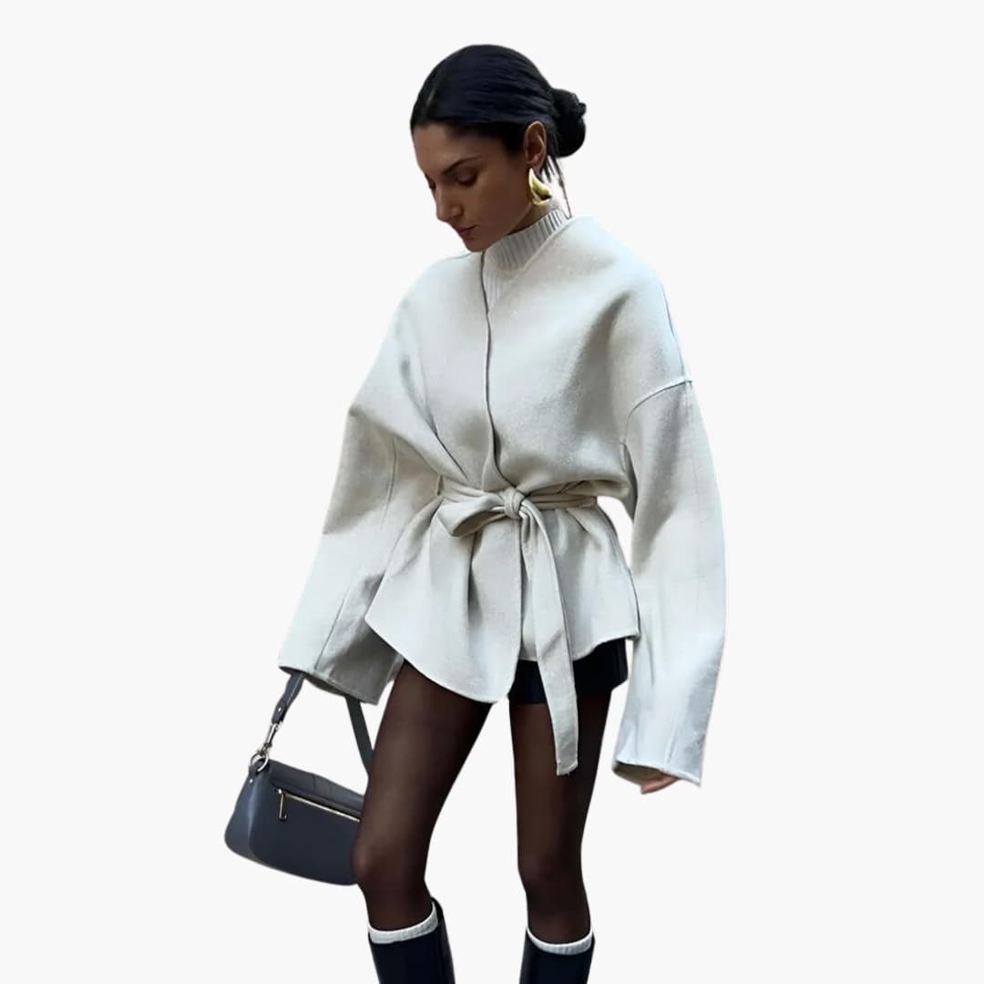 Belted Kimono Jacket – Women's Long Sleeve Wrap Coat - Made by Jessica