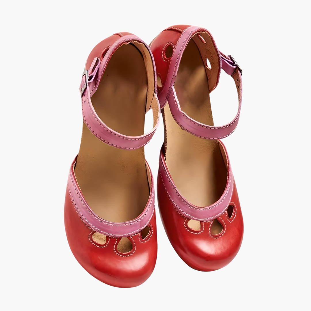 Women’s Closed-Toe Sandals with Adjustable Ankle Strap and Cushioned Sole