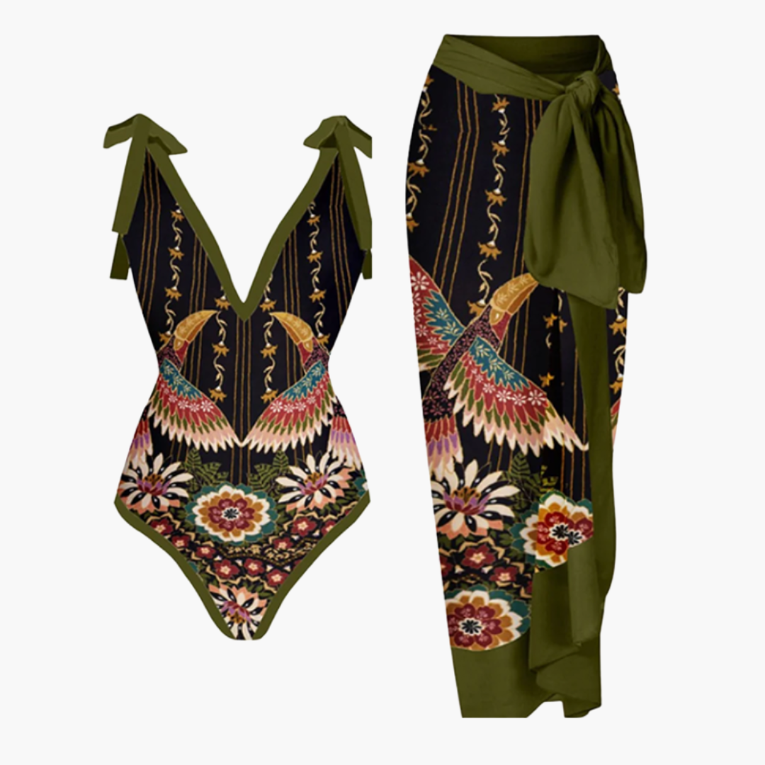 Women’s Swimsuit Set with Cover - Up and Fitted Silhouette