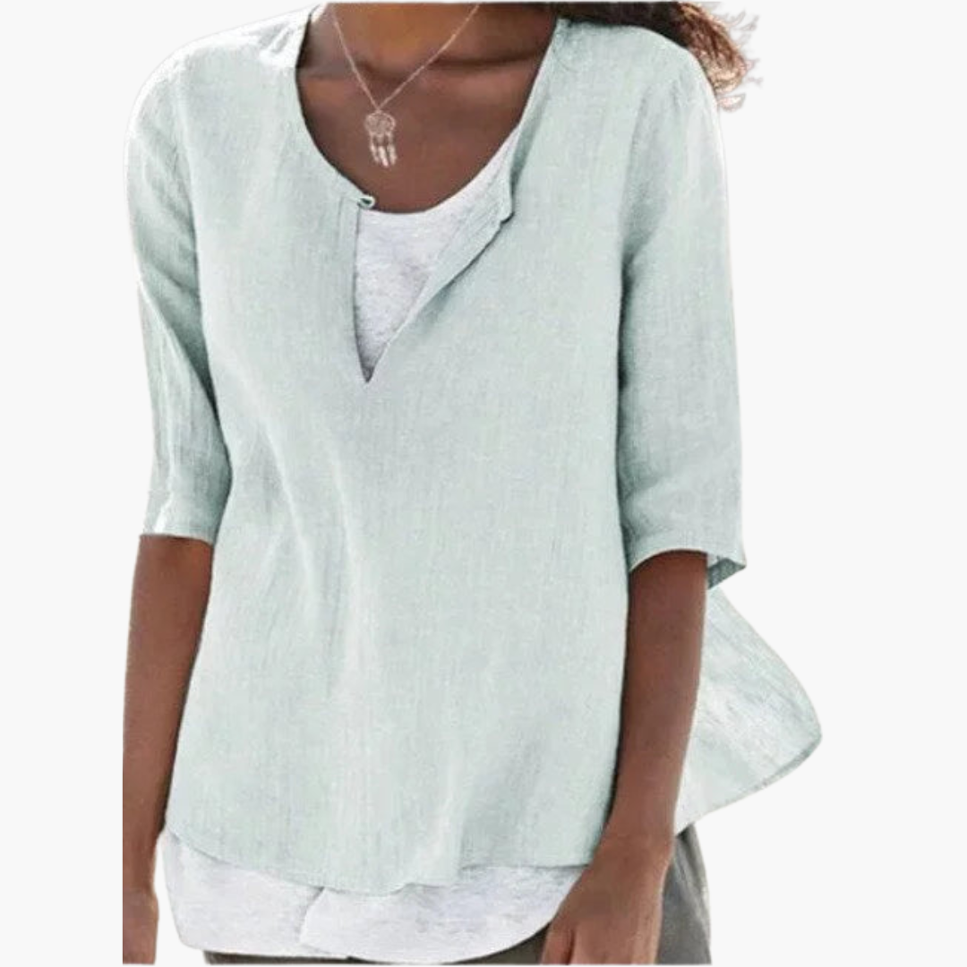 Casual Layered Blouse for Women - Relaxed Summer Style - Made by Jessica