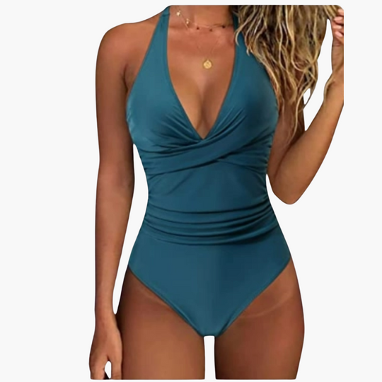 Women’s One-Piece Swimsuit with V-Neck